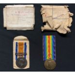 WW1 British War Medal and Victory Medal to 776677 Sjt. GA Dranfield, RA. Complete with original