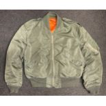 USAF Flight Jacket, Jacket Man's Light Zone Type L -28. Size large. Knitted waist and cuffs.