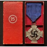 WW2 Third Reich Treue Dienst Ehrenzeichen, 25 Jahre - Faithful Service Award, 25 years. Complete