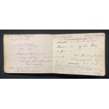 WW1 British Leicestershire Regiment Autograph Album compiled by Sgt B Pain of the Regimental Depot