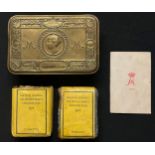 WW1 British Princess Mary's Gift Tin 1914 complete with original Cigarettes and Tobacco and 1915