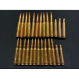 WW2 US .50 Cal INERT & FFE Rounds. A collection of 21 complete inert rounds and 5 empty cases. All