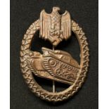 WW2 Third Reich Heer Panzer Schützenschnur Marksmans badge in Bronze taken from the lanyard. No