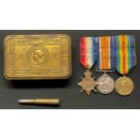 WW1 British 1914-15 Star, War Medal and Victory Medal to 17217 Pte JJ Poxon, Notts & Derbyshire