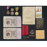 WW1 British 1914-15 Star, War Medal and Victory Medal to 14528 Pte FW Challoner, Leicestershire