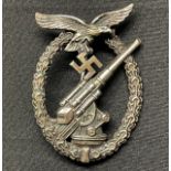 WW2 Third Reich Flakkampfabzeichen der Luftwaffe - Luftwaffe Flak Badge. Early Tombak example, maker