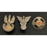 WW2 Free Polish Army Cap Badge with screwback fitting: Polish Army Tobruk Breast Badge for the