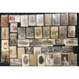 WW1 British Photographic Portrait postcards approx. 40 plus along with 10 other showing street