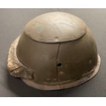 WW2 British early pattern Tank Crew Helmet. Fibre shell with reinfored crown. Original paint finish.