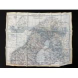 WW2 British RAF Escape and Evasion Silk Map F/G Scandinavia & The Baltic.