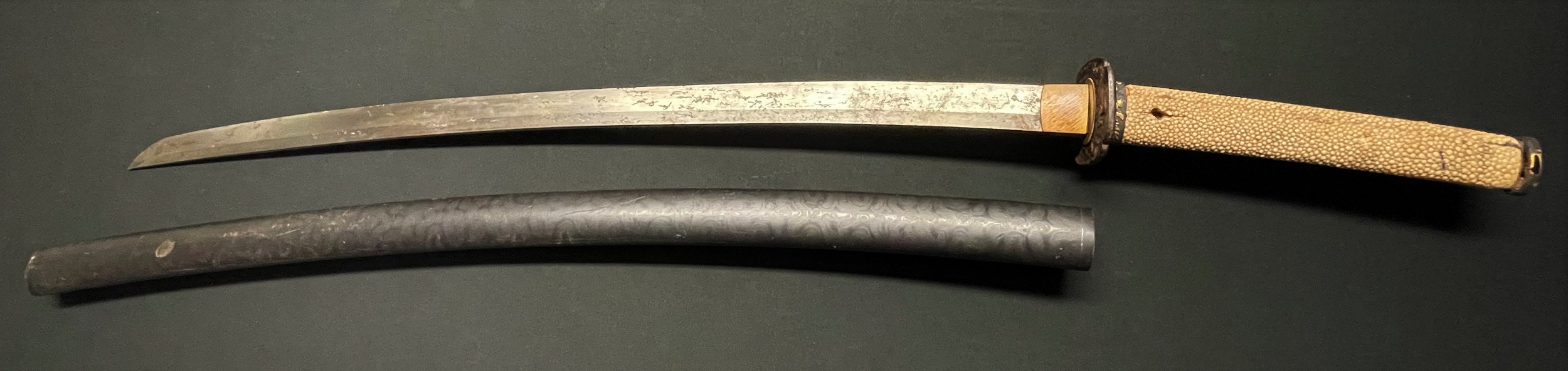 Japanese Katana with single edged blade 640mm in length. Tang is signed. Two holes to tang. - Image 2 of 37