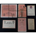 WW2 British/US Psycological Warfare Surrender Leaflets dropped on German Line in 1944. Six examples.