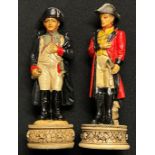 Napoleonic Waterloo Chess Set with hand painted figures and complete with board. Napoleon and