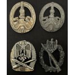 Reproduction Anti Partizan Badges in Silver x 2, Souval General Assault badge 100 and a Souval