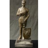 Bronze figure of an Officer of the Polish Legion. Signed by "Milo" (Miguel Fernando Lopez). Maker