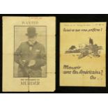 WW2 Third Reich Propaganda Leaflets dropped on British and French troops. The Churchill "Wanted"