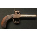Percussion Cap Pocket Pistol with 70mm long barrel. Bore approx. 10mm. Working action holds at