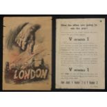 WW2 Third Reich V weapons propaganda leaflets dropped on London in 1944 185mm x 125mm and 175mm x
