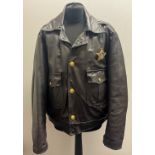US Police Palm Beach County Sherrifs Dept Brown Motorcyclists Leather jacket. Size 42 chest. Five