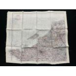 WW2 British RAF Silk Escape Map of France Code letter C/D.