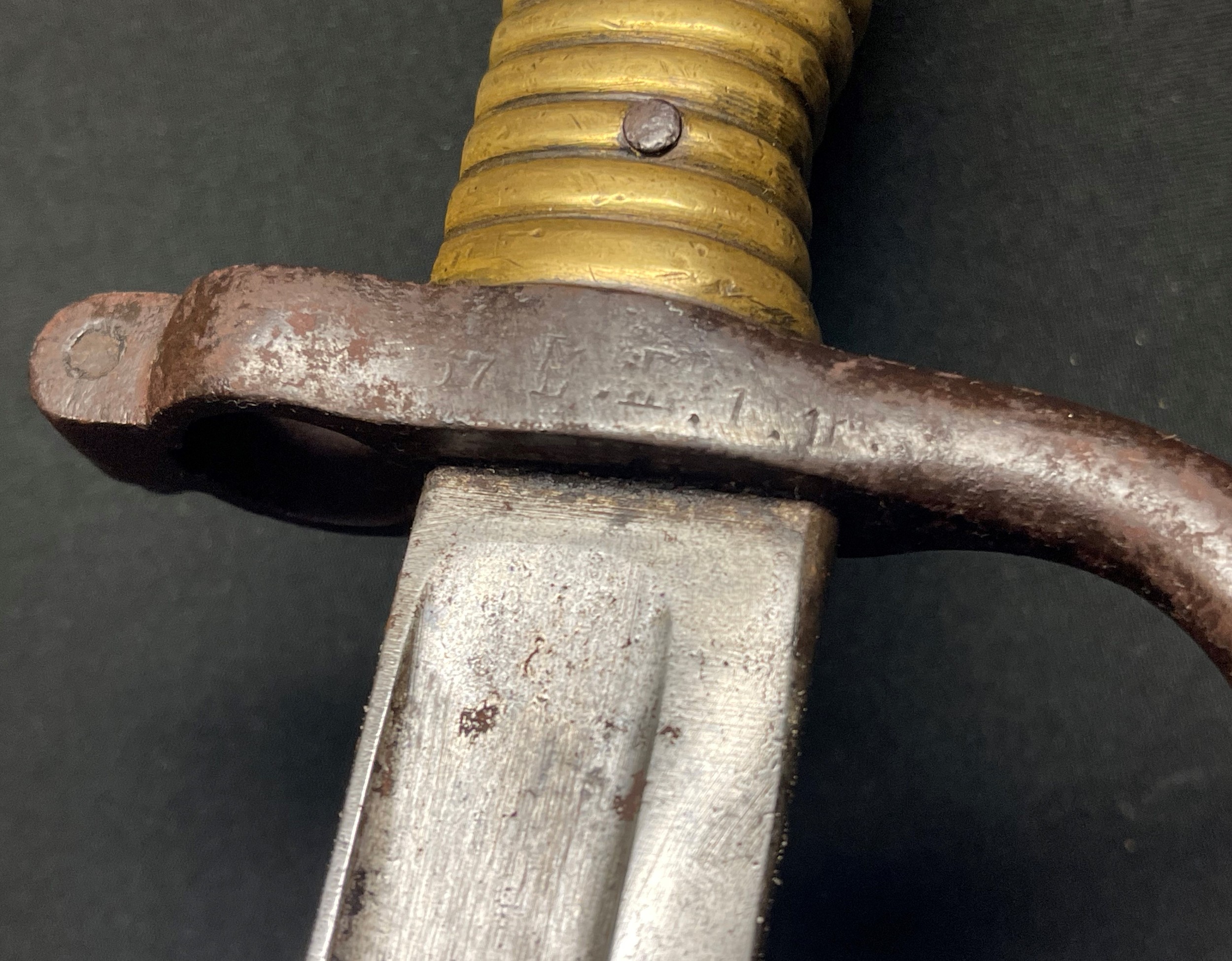 French 1866 Pattern Chassepot Bayonet with single edged fullered blade 574mm in length. Maker marked - Image 17 of 24