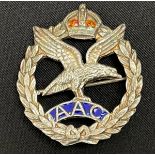 WW2 British Army Air Corps Glider Pilot Regiment Sweetheart lapel badge in white metal with coloured