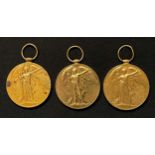 WWI British Victory Medals x 3 to: 116671 Pte JK Radford, Notts & Derby Regt: R-3801 Pte J Dockerty,