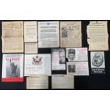 WW2 British Propaganda Leaflets dropped on France, Holland, Czechoslovakia, Germany, Italy.
