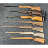 A collection of seven different Air Rifles all in non working order and for spares or repairs
