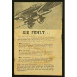 WW2 British Propaganda Leaflet dropped on German lines in 1944 "Das Ratsel der Deutchen