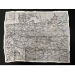 WW2 British RAF Silk Escape and Evasion Map of Germany, single sided, ref 9U.