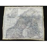 WW2 British RAF Escape and Evasion Silk Map F/G Scandinavia & The Baltic.