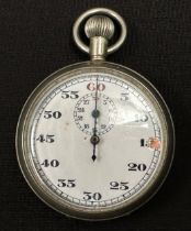 WW2 British Royal Navy Pattern 3169 stopwatch marked with Broad Arrow and 8112 to reverse of case.