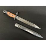 WW2 British No 5 Jungle Carbine Bayonet with fullered Bowie style blade 199mm in length. No