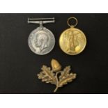 WW1 British War Medal and Victory Medal to 2078 Pte JJ Neale South Notts Hussars. No ribbons but