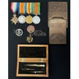 WW1 British Medal Group comprising of 1914-15 Star, War Medal Victory Medal and WW2 Defence Medal to