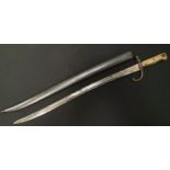 French Chassepot 1866 Pattern Bayonet single edged fullered blade 575mm in length. Spine of blade