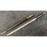 WW1 British 1907 Pattern Bayonet with fullered single edged blade 430mm in length maker marked