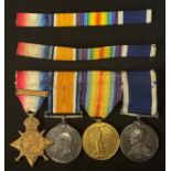 WW1 British 1914 Mons Star with August 1914 Clasp, British War Medal, Victory Medal and Royal Navy