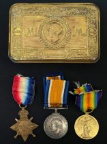 WW1 British Medal Group comprising of 1914-15 Star, War Medal and Victory Medal to 035681 Cpl. WJ