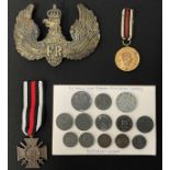 WW1 Imperial German Picklehaube Plate Damaged Battlefield relic, collection of battlefield recovered