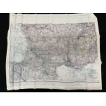 WW2 British RAF Silk Escape Map of France Code letter C/D.