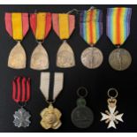 WW1 Belgian Medal Collection to include Victory Medal x 2, Combatants Medal x 3, Yser Medal, Civil