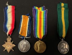 WWI British 1914-15 Star, War Medal and Victory Medal to L-4673 Gnr. G Wolstenholme, RFA complete