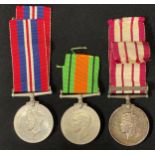 WW2 British Royal Navy Medal group comprising of War Medal, Defence Medal and Naval General