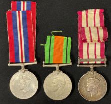 WW2 British Royal Navy Medal group comprising of War Medal, Defence Medal and Naval General