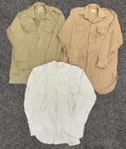 Post War British Army Other Ranks Angola Wool Shirts x 2. One maker marked and dated "Ladybird,
