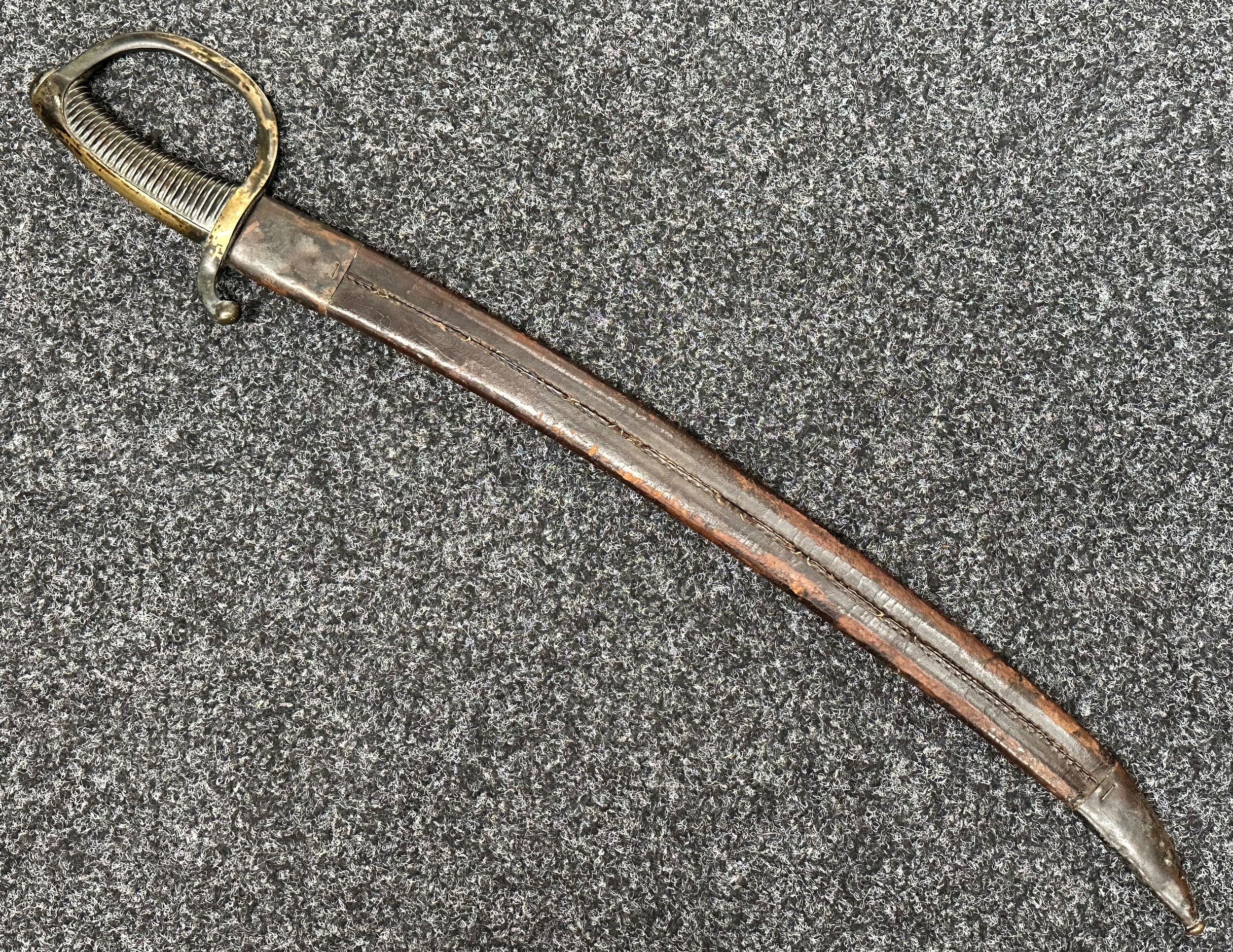 French Model 1804 Bording Cutlass with curved single edged blade 595mm in length, maker marked " - Image 4 of 28