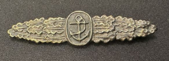 WW2 Third Reich Kriegsmarine Marine Frontspange - Navy Combat Clasp. Unmarked. This award was