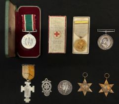 WW2 British Italy Star, Pacific Star, Cased Womens Voluntary Service Medal, Service Medal of the